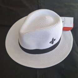 Fleur-de-Lys White Fedora Hat